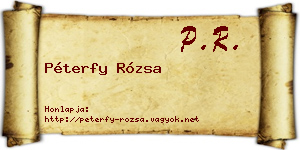 Péterfy Rózsa névjegykártya