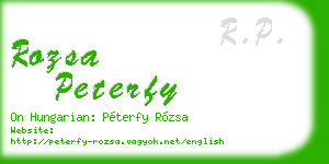 rozsa peterfy business card
