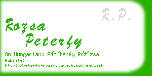 rozsa peterfy business card